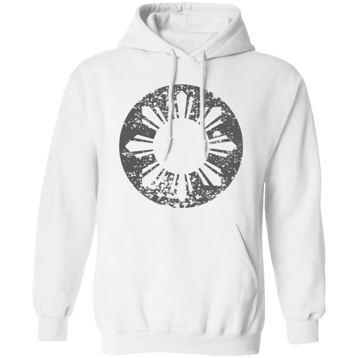 Sun and Stars in Circle Distressed Unisex Pullover Hoodie