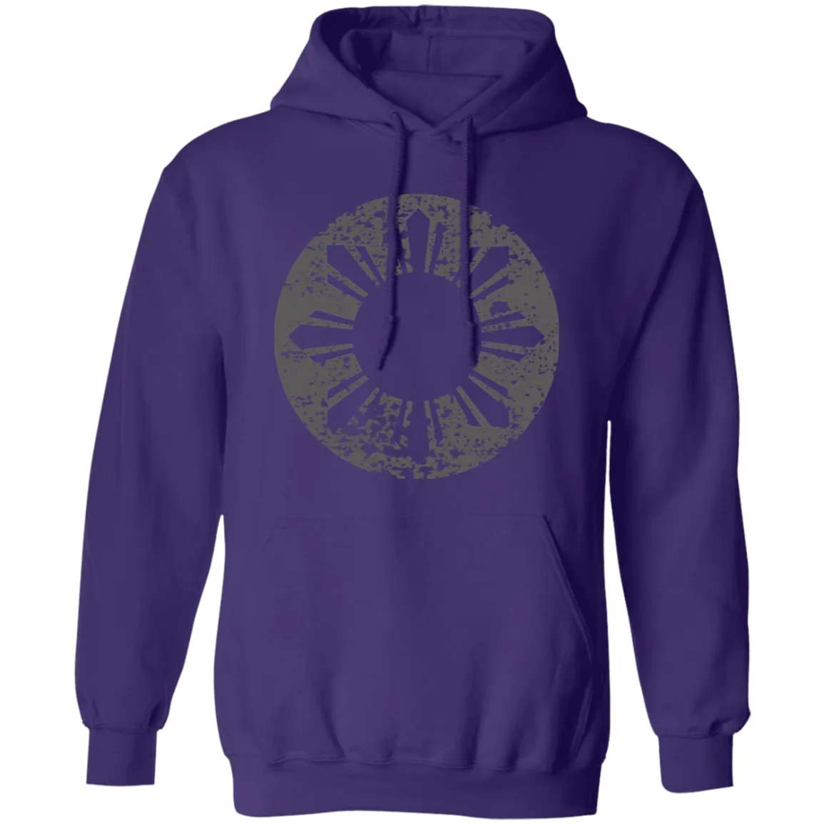 Sun and Stars in Circle Distressed Unisex Pullover Hoodie