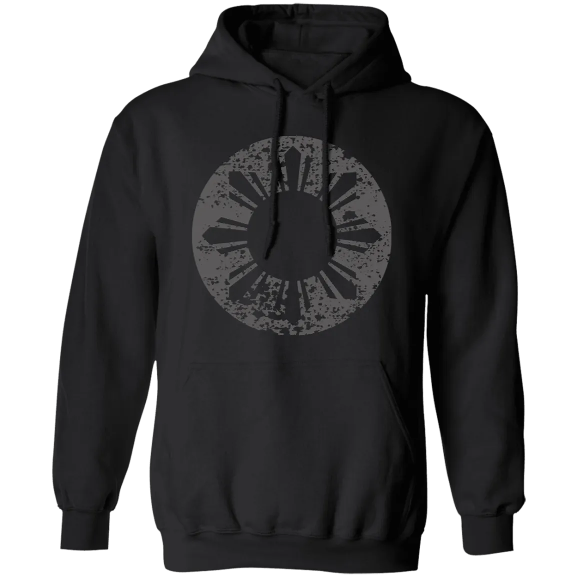 Sun and Stars in Circle Distressed Unisex Pullover Hoodie