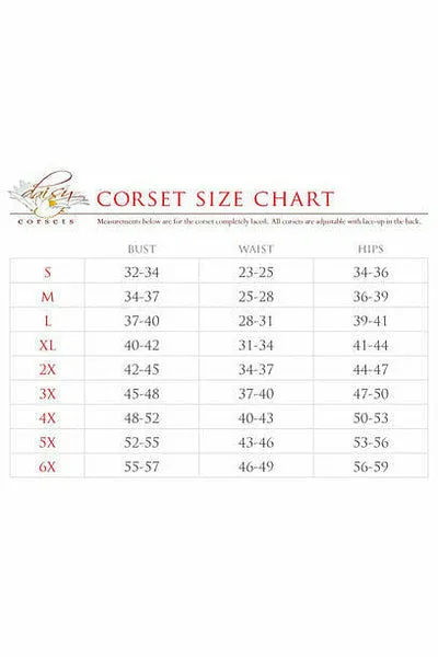 Swirl Brocade and Lace Steel Boned Corset