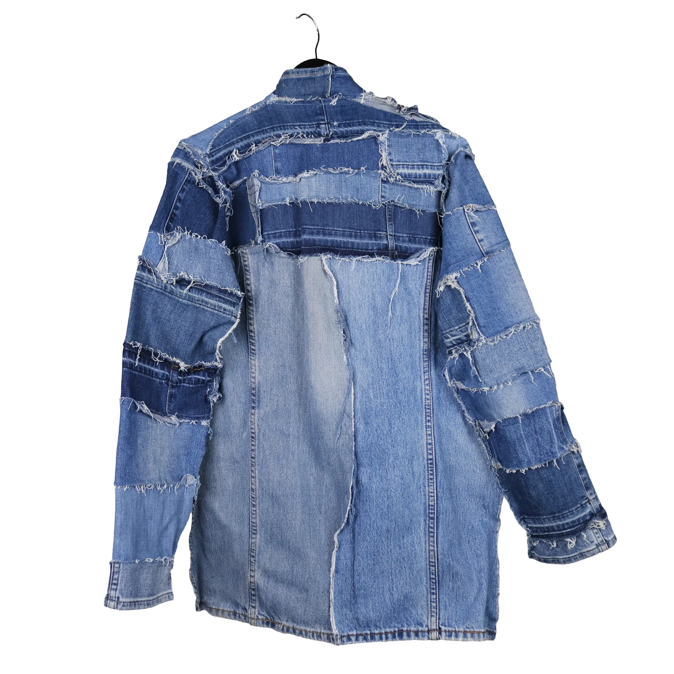 Symmetry - Upcycled denim jacket with patch pockets