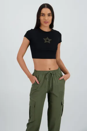 T-shirt de estrella con brillos