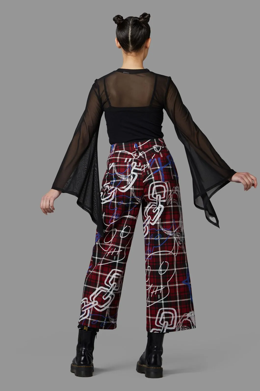 Tag Tartan Wide Leg Pants