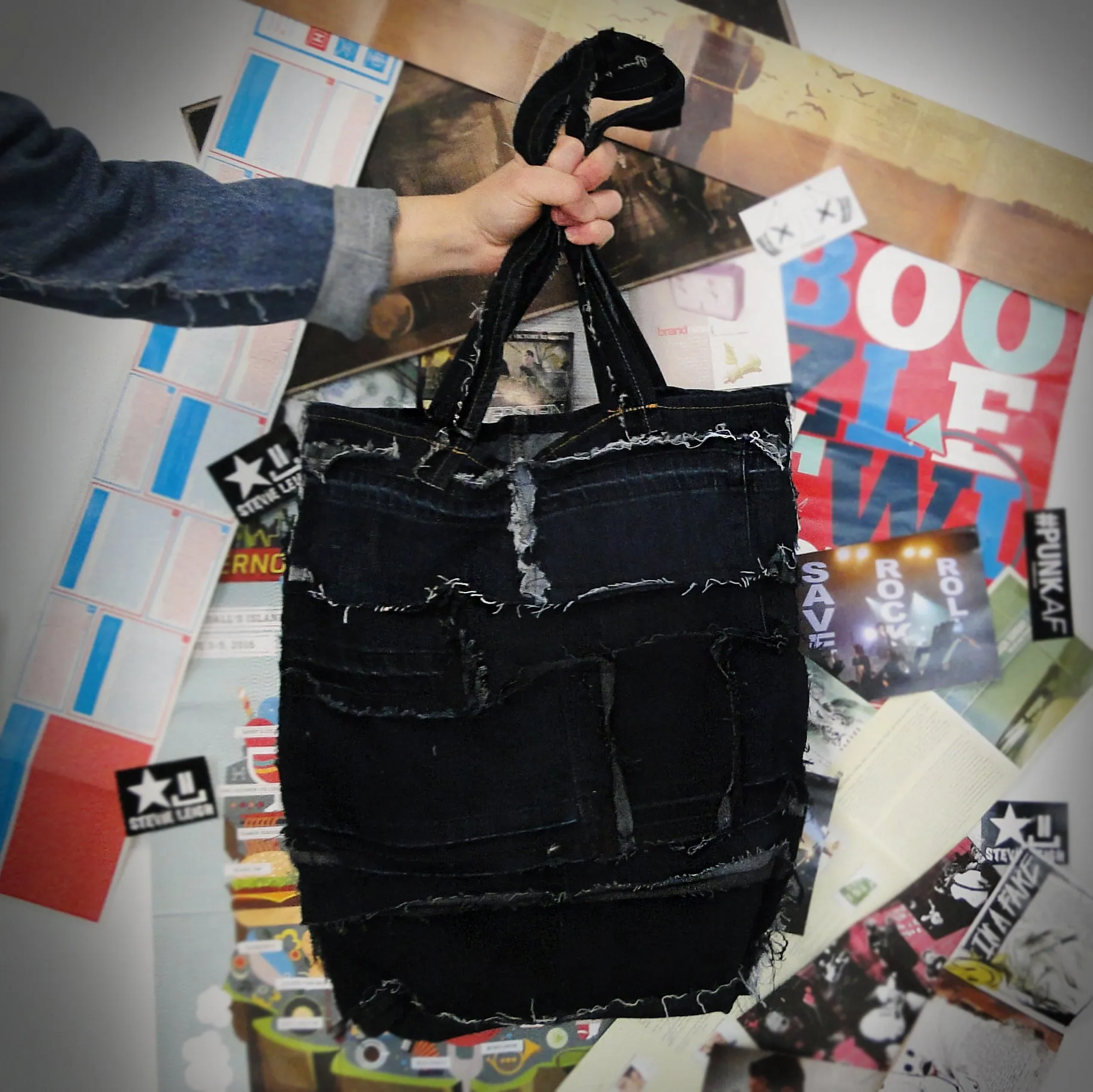 Take It Away- Reversible Denim Tote Bag