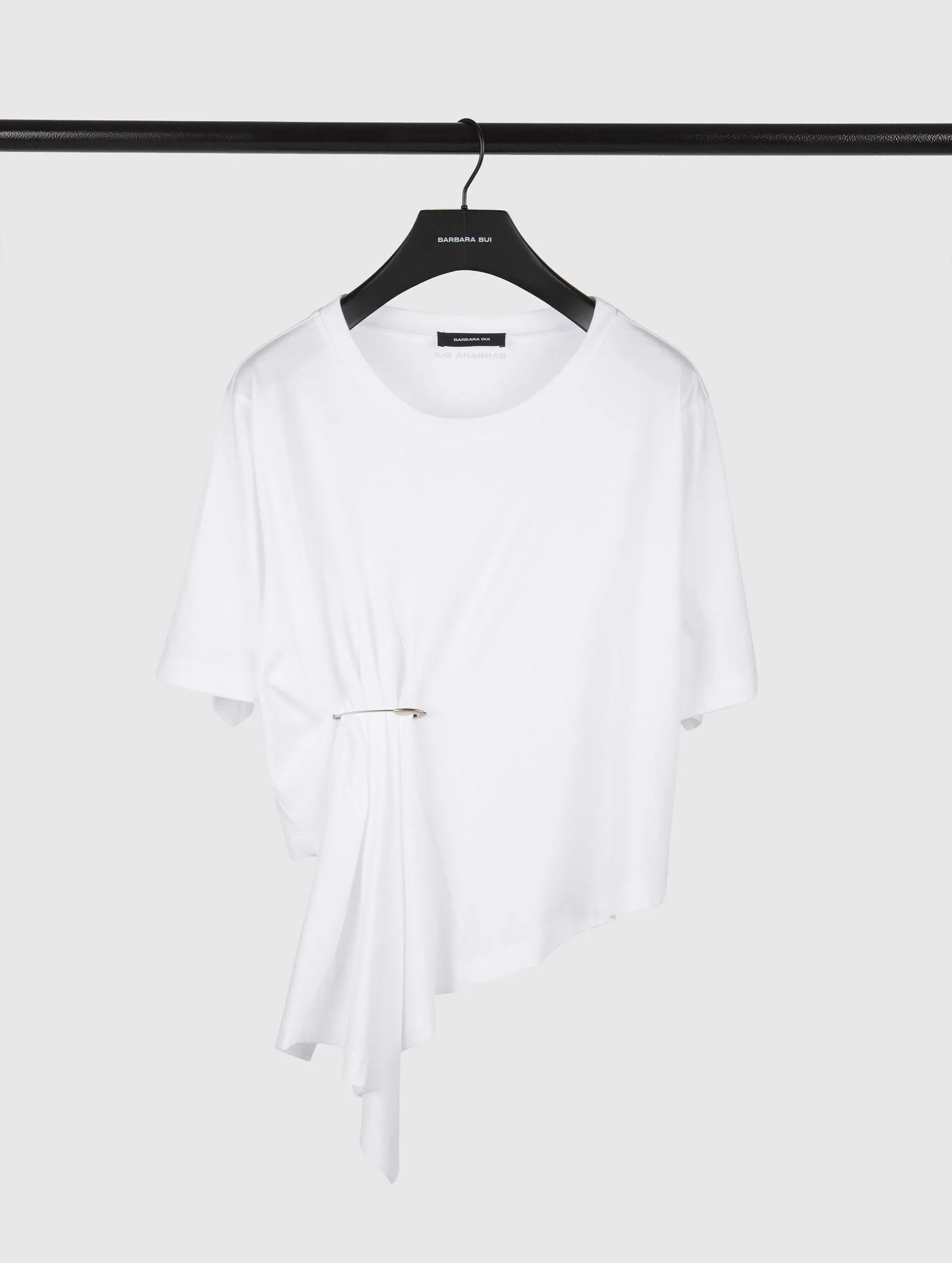 Tee-shirt en jersey de coton asymétrique