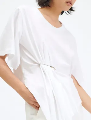 Tee-shirt en jersey de coton asymétrique