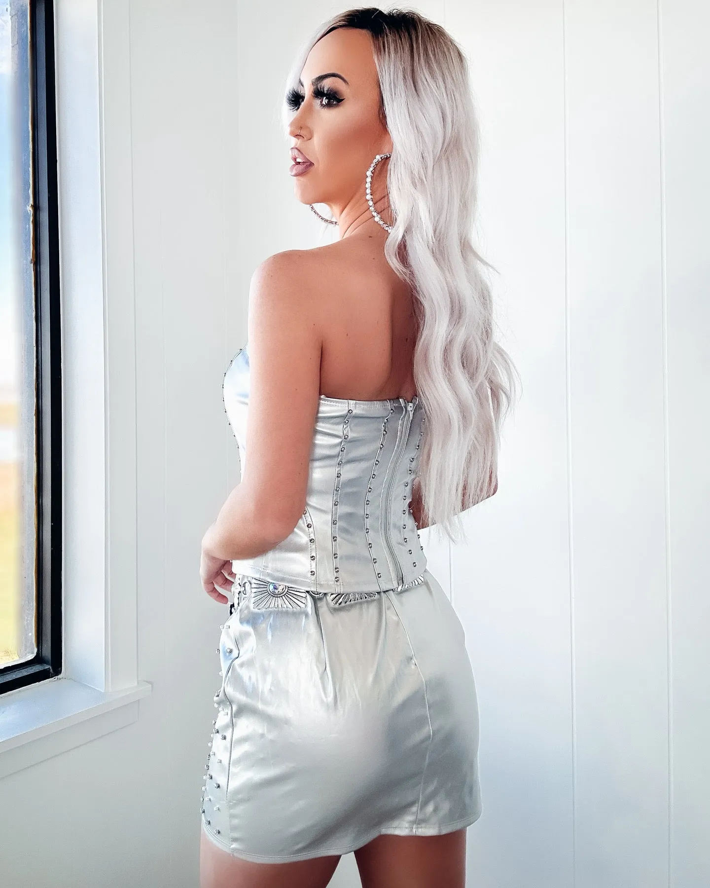 The Best Of All Studded Corset Top - Silver