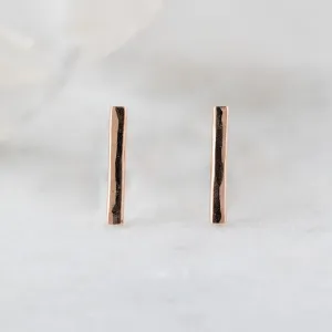 The Linea Bar Stud Earrings | 14K Rose Gold