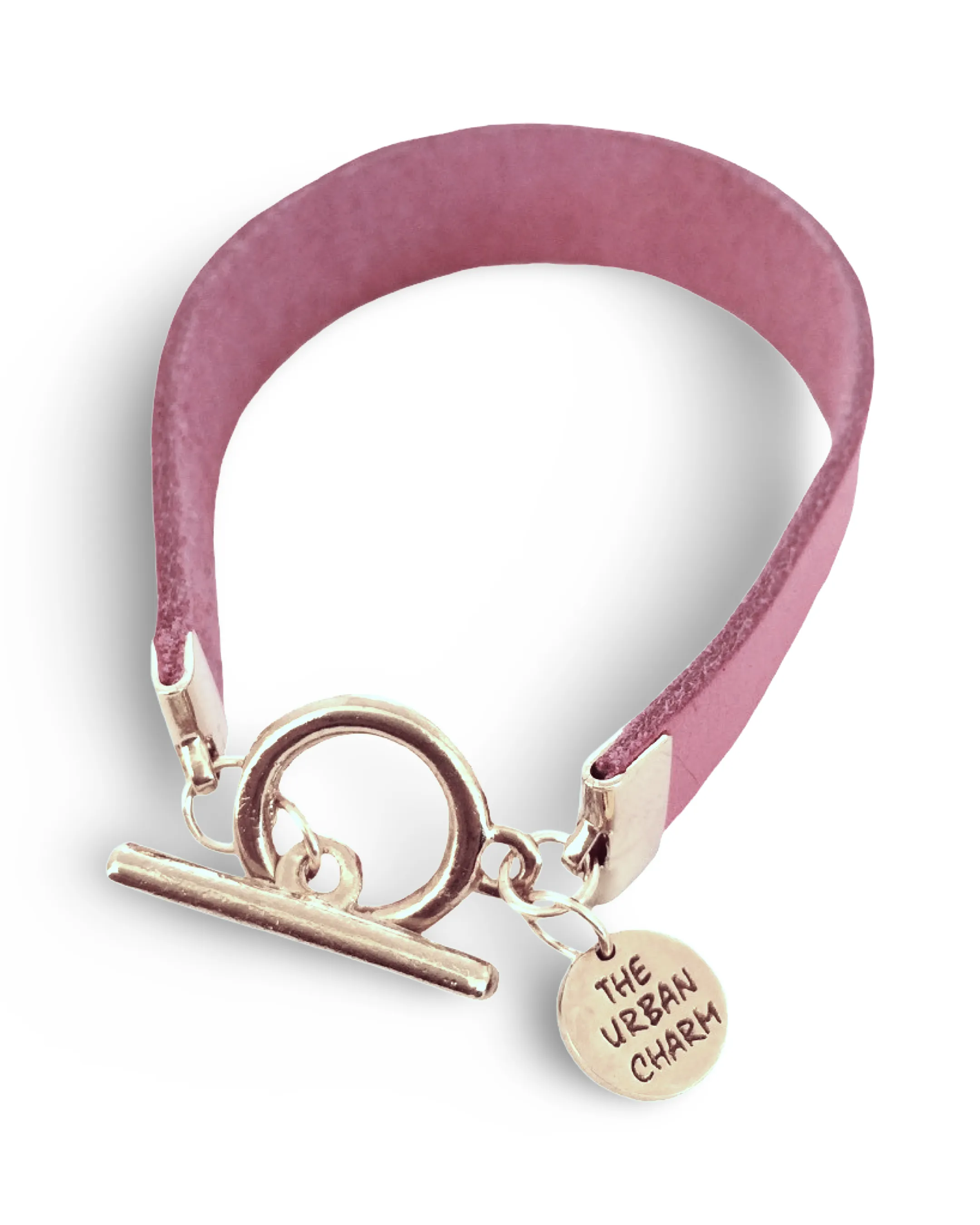 The Urban Charm Pink Leather Color Band Bracelet