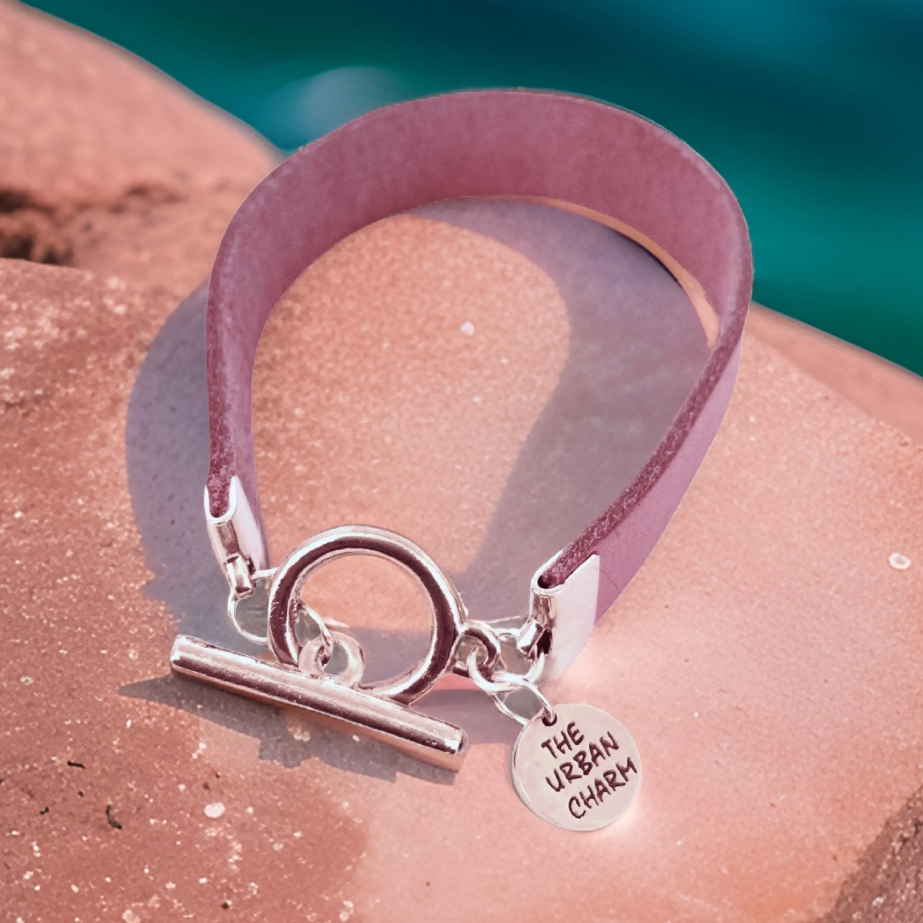 The Urban Charm Pink Leather Color Band Bracelet