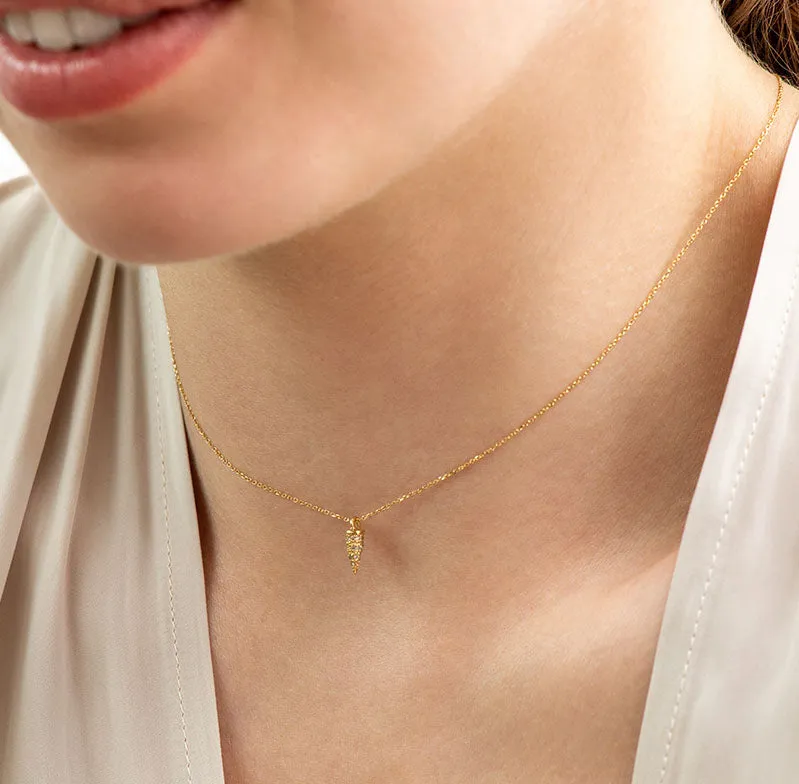 tiny pavé tusk necklace
