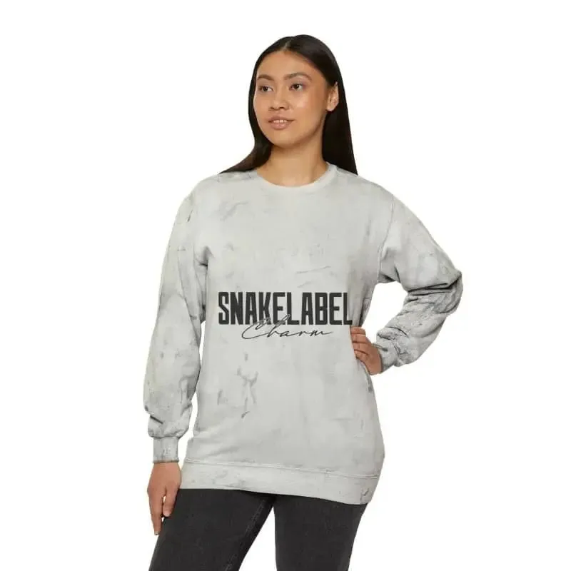 UNISEX Color Blast Crewneck snake  Sweatshirt | Eye-Catching Color Blast Fleece with 3-End Garment-Dyed Ring Spun | Fashionable Streetwear for Men & Women