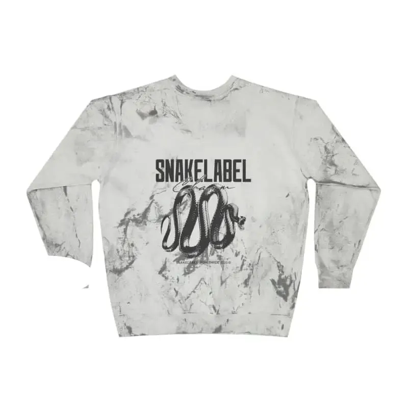 UNISEX Color Blast Crewneck snake  Sweatshirt | Eye-Catching Color Blast Fleece with 3-End Garment-Dyed Ring Spun | Fashionable Streetwear for Men & Women