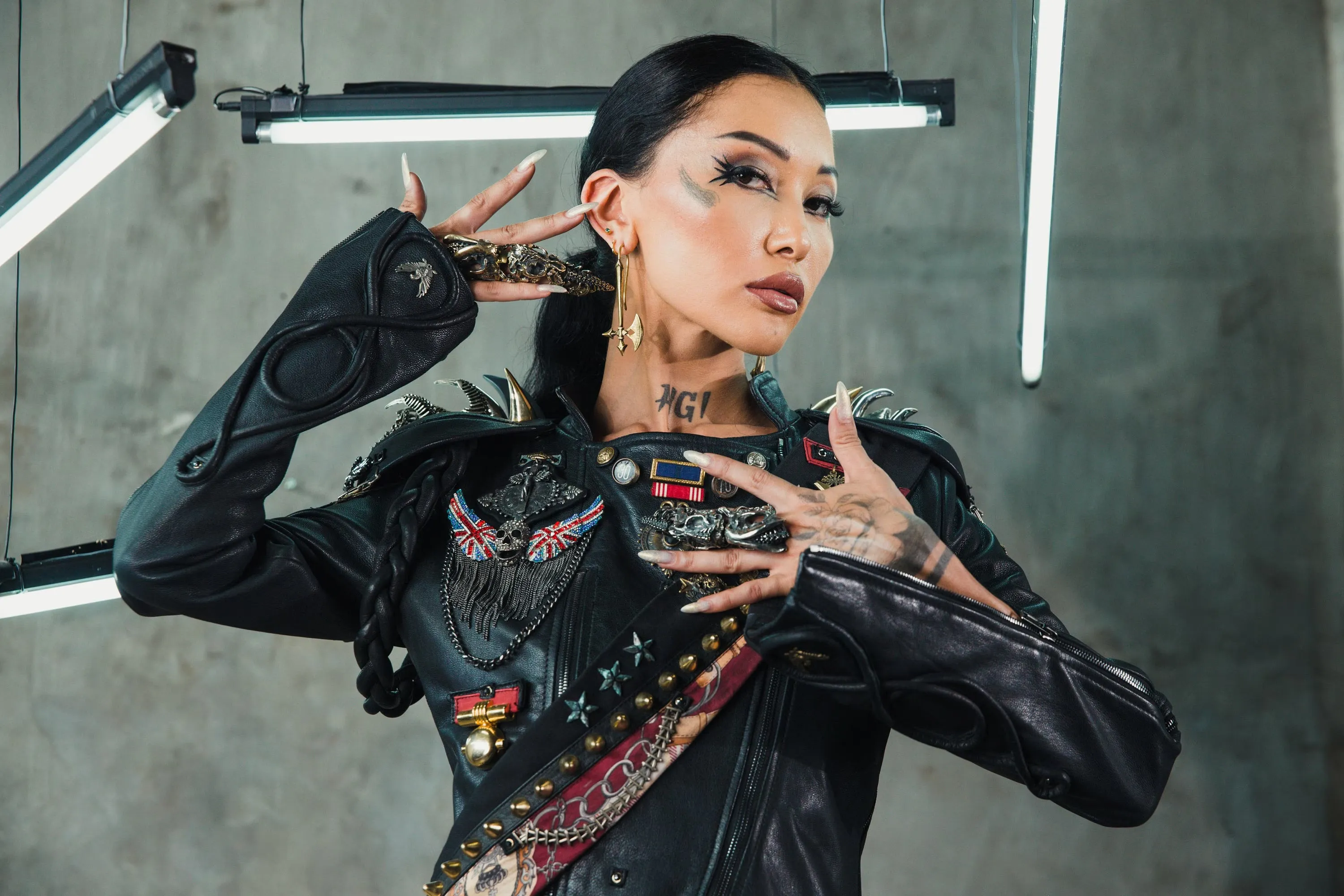 Villain Battle Grounds Chic Punk Leather Jacket