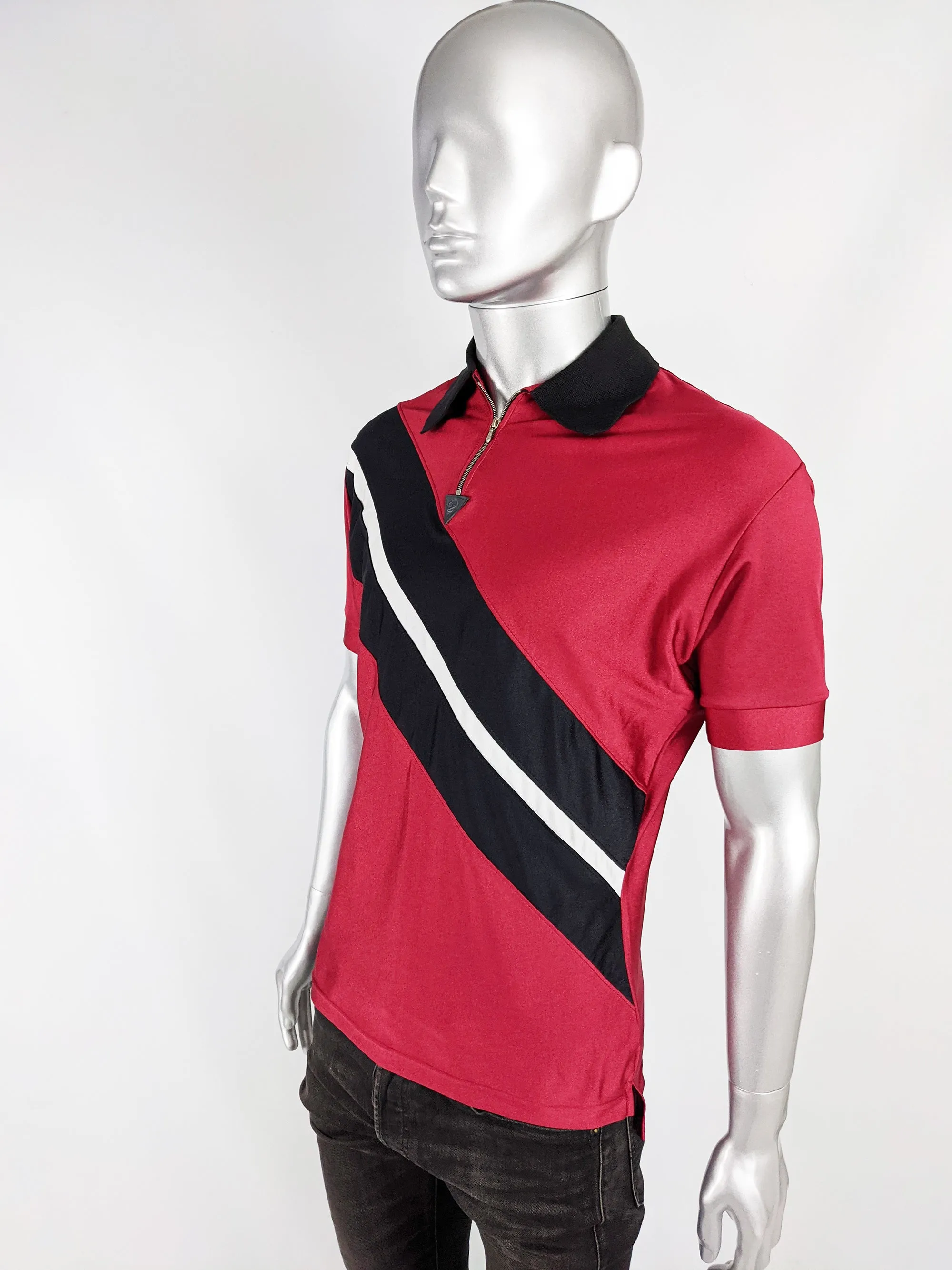 Vintage Mens Stretch Jersey Polo Shirt, 1990s