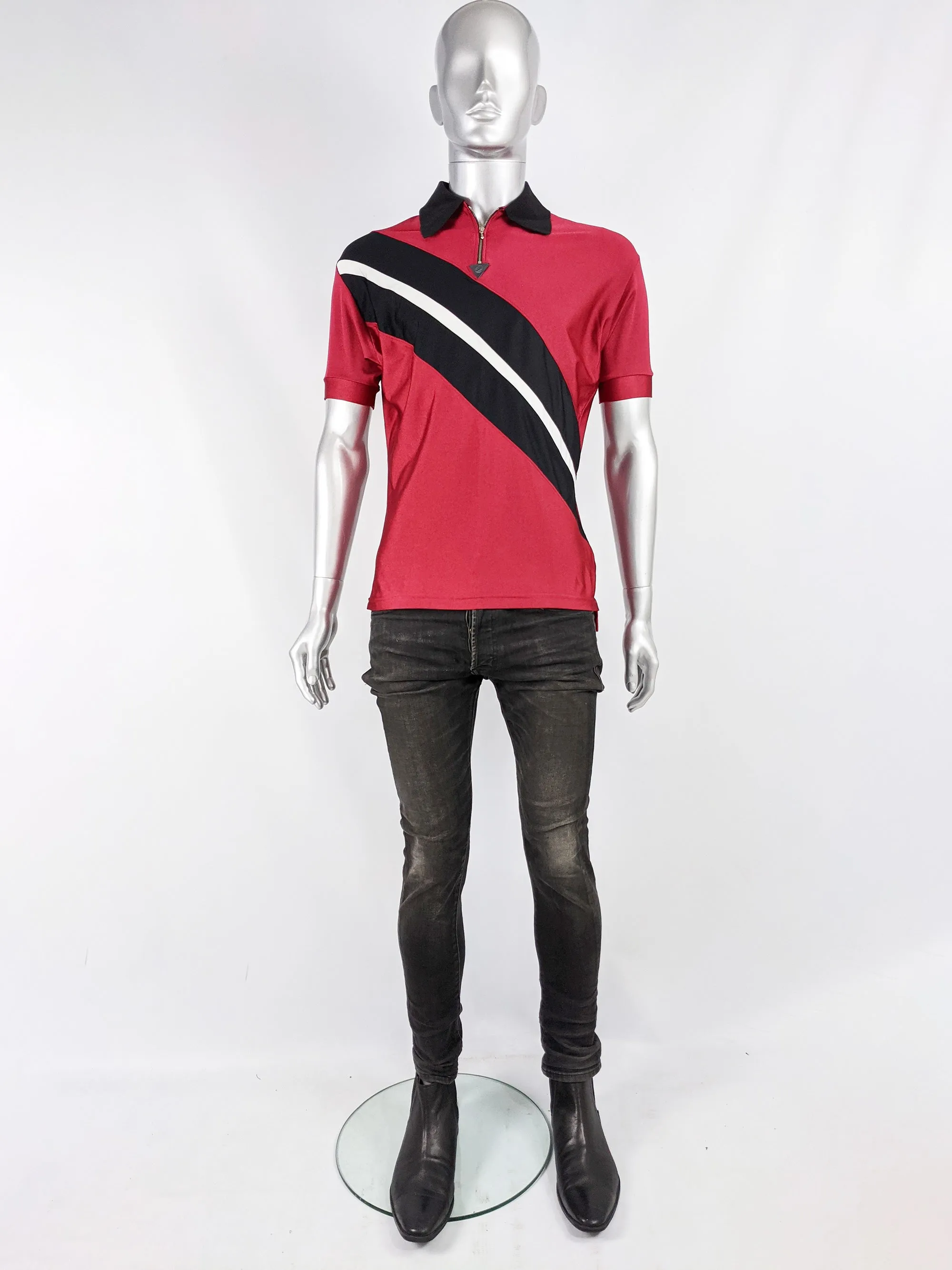 Vintage Mens Stretch Jersey Polo Shirt, 1990s