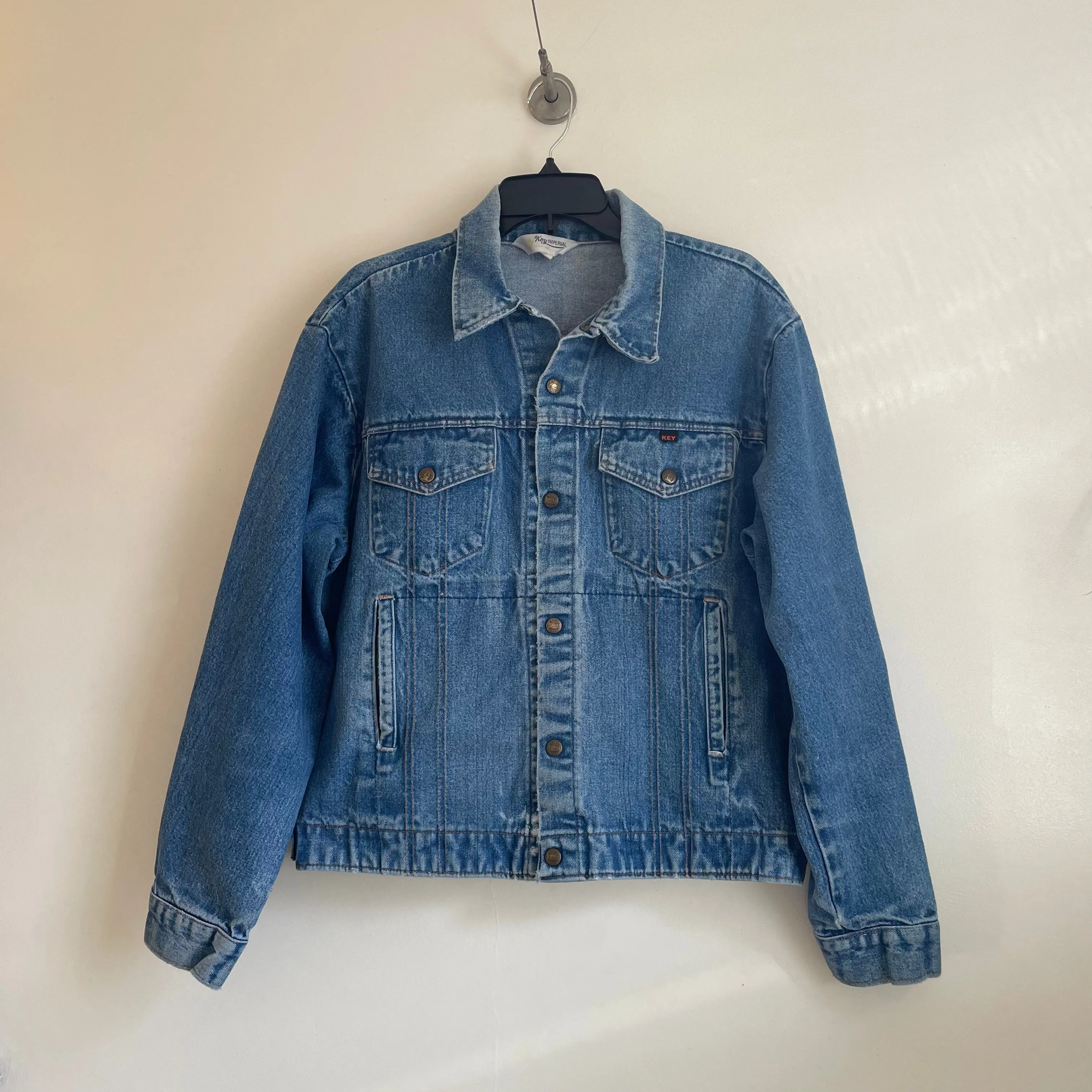 Vintage Unisex 80s 90s Key Imperial Denim Trucker jacket // Size 44R // Made in USA (HT22)