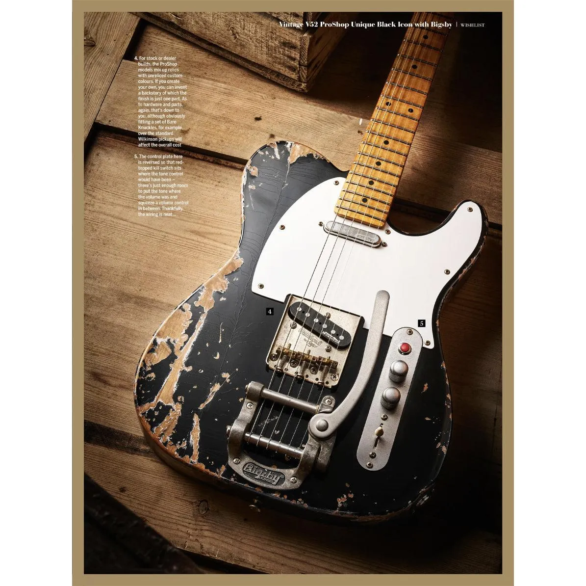 Vintage V52 ProShop Unique ~ Black Icon with Bigsby
