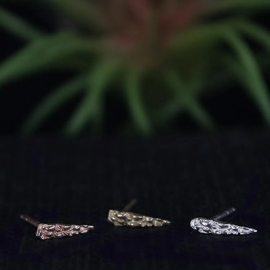 White Gold Shard Earrings