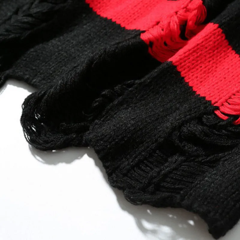Women Punk Destroyed Sweater