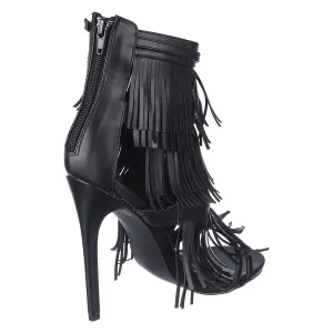 Women's Fringe Leather Heel Melko
