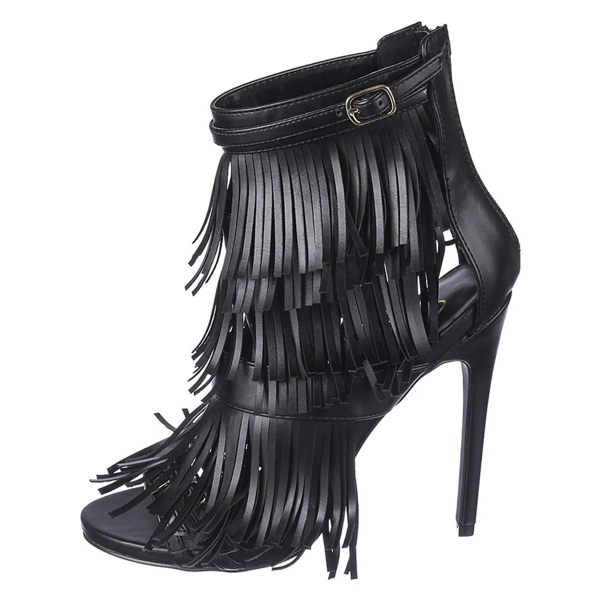 Women's Fringe Leather Heel Melko