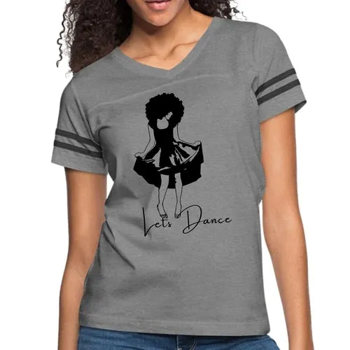 Womens Vintage Sport Graphic T-shirt - Say it Soul - Lets Dance Black