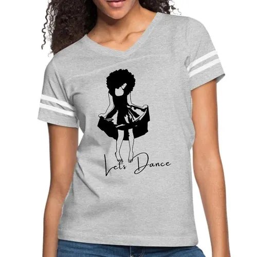 Womens Vintage Sport Graphic T-shirt - Say it Soul - Lets Dance Black