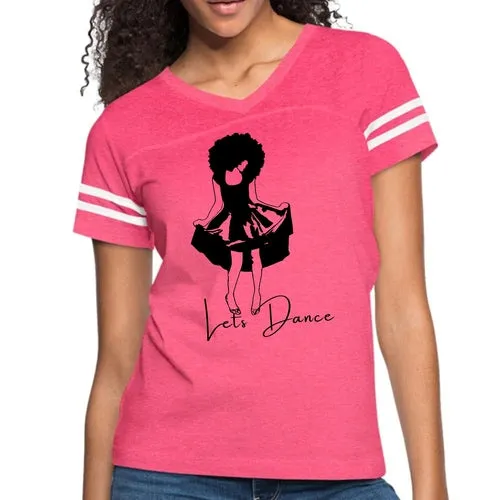 Womens Vintage Sport Graphic T-shirt - Say it Soul - Lets Dance Black