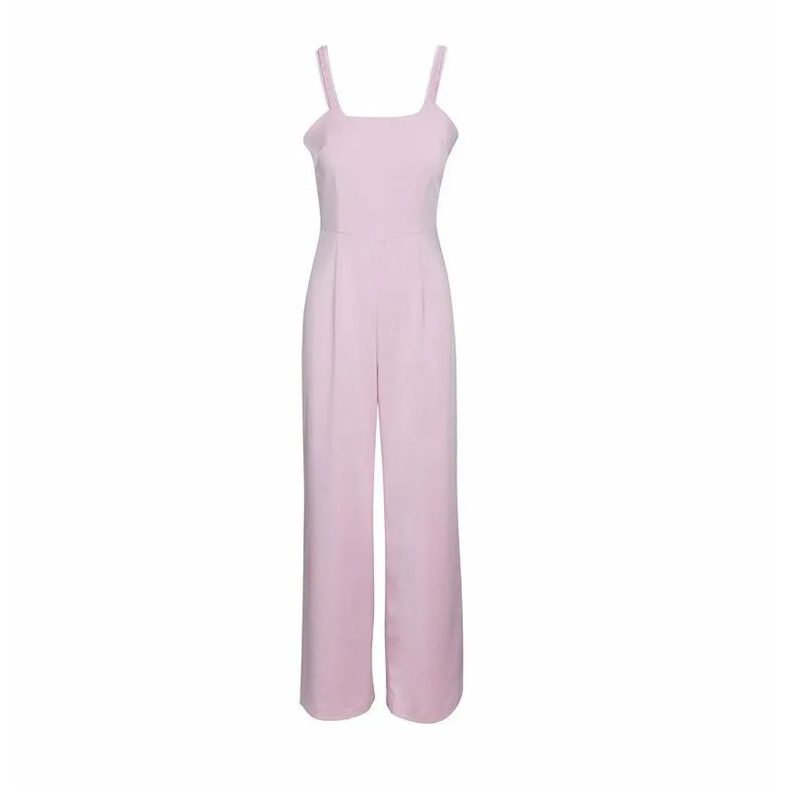 Xena Square neck Pink Jumpsuit