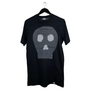 XO Skeleton - Upcycled t-shirt with denim skull
