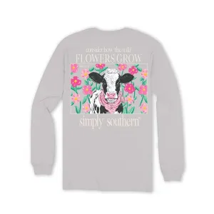 Youth Cow Flower Long Sleeve T-Shirt