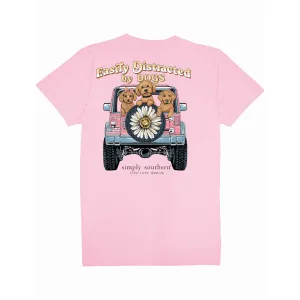 Youth Easily Distracted By Dogs Short Sleeve T-Shirt