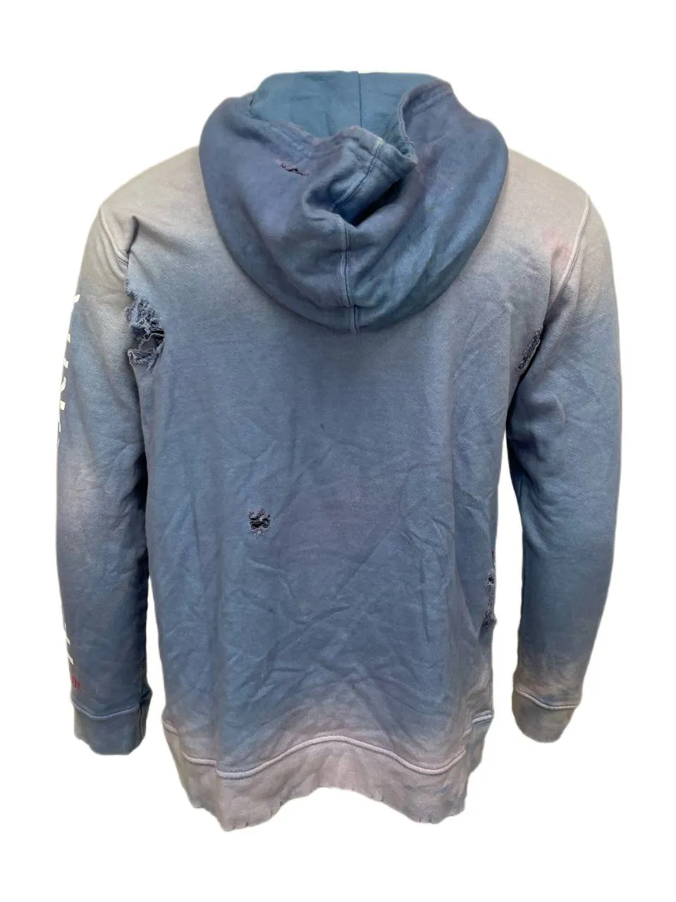 YRN Men's Purple Cotton Distressed Hoodied Sweatshirt Size M NWT